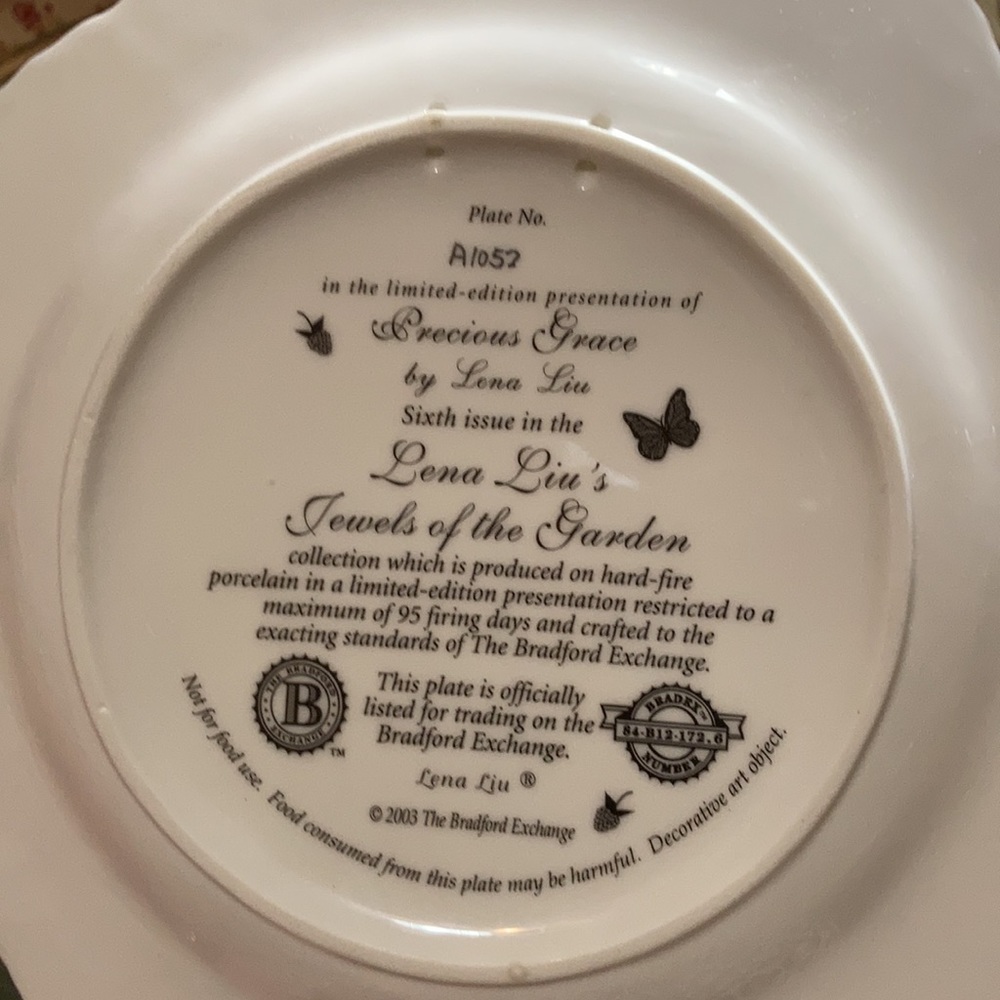 Precious Grace byLena Liu butterfly plate - Picture 4 of 6